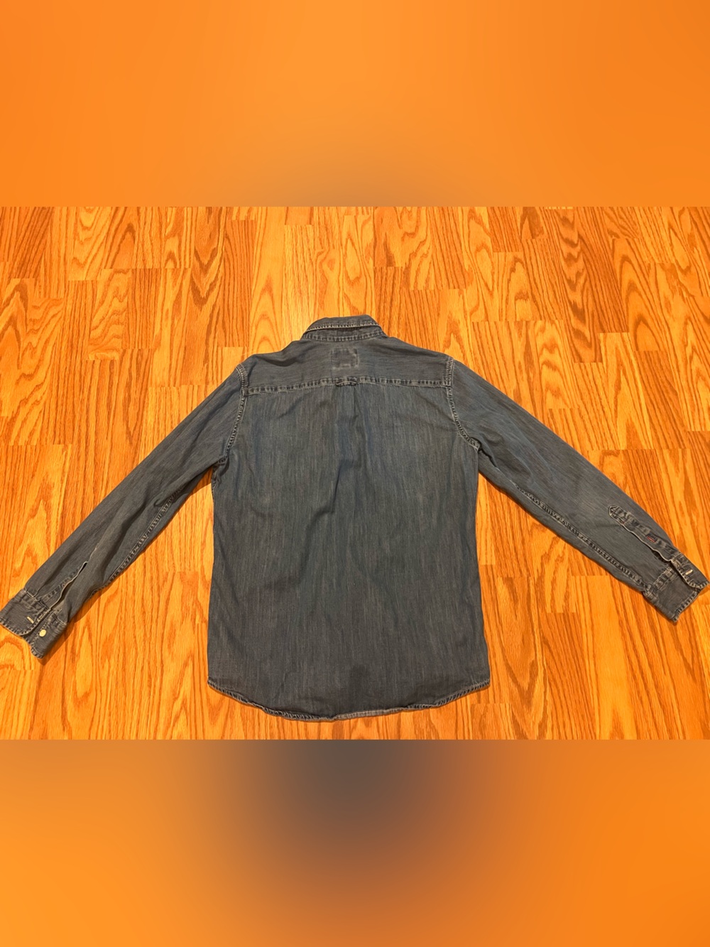 American Eagle Outfitters Denim Button-Down Shirt - Dark Blue - Picture 3 of 3